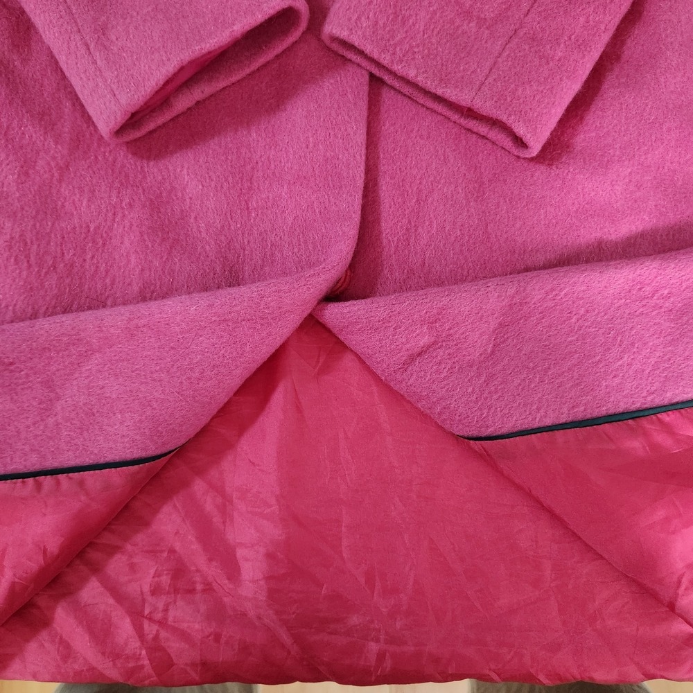 Boden Wool Mohair Imelda Coat Long Pale Pink Hidden Snap Closure Lined Sz Med 8 - Picture 10 of 12